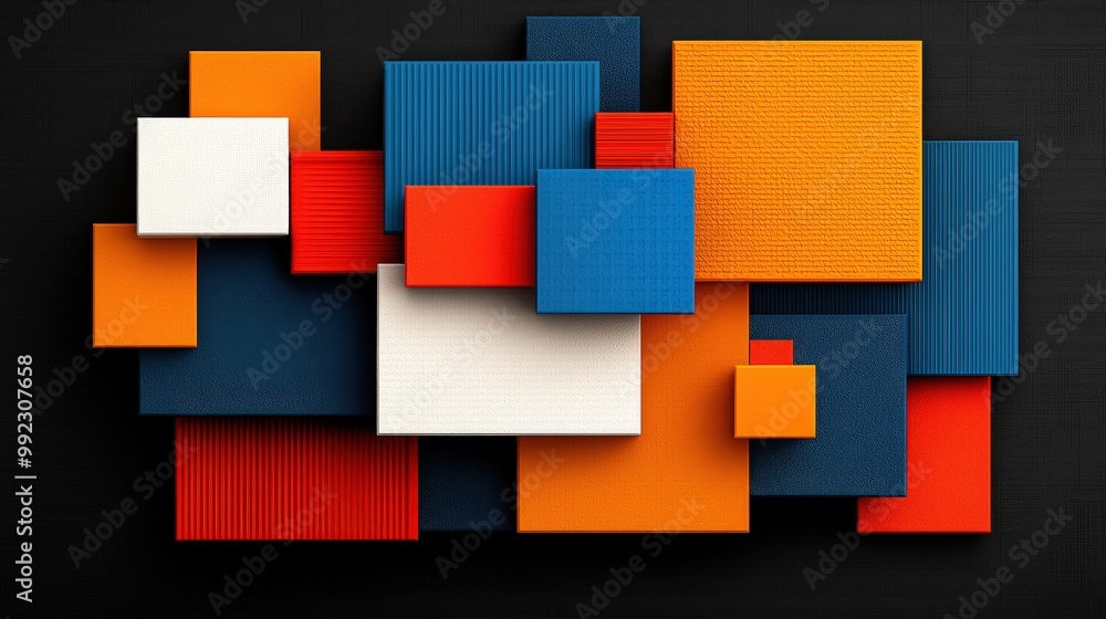 Abstract Geometric Shapes Design Orange Blue Red White Pattern Background Abstract Geometric Shapes Design Orange Blue Red White Pattern Background