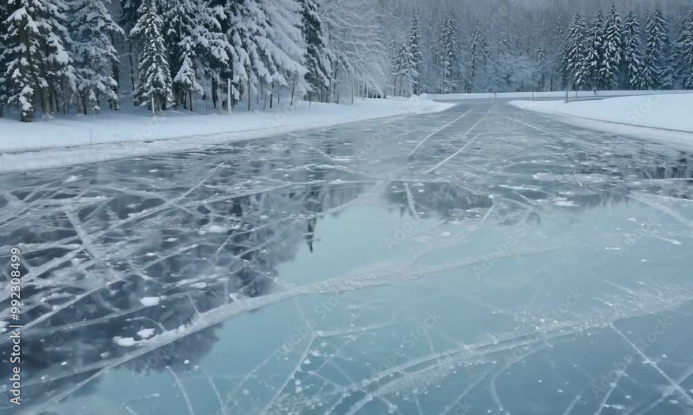 Frozen Lake in Winter Wonderland Frozen Lake in Winter Wonderland
