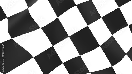 Finish flag on green screen for video transition.