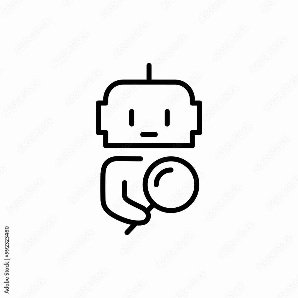 robot searching icon sign vector robot searching icon sign vector