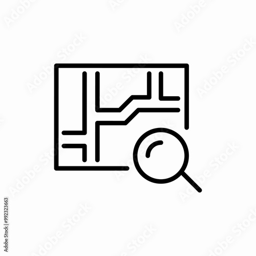 search map icon sign vector