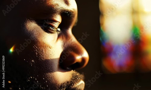 Zimbabwean Man Praying in Small Chapel