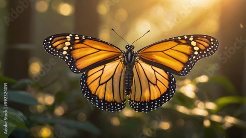 Ethereal monarch butterfly