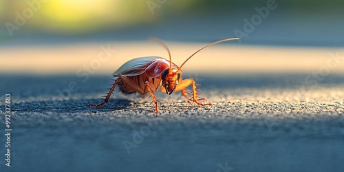 Close-Up Photograph of a Cockroach in Natural Light photo