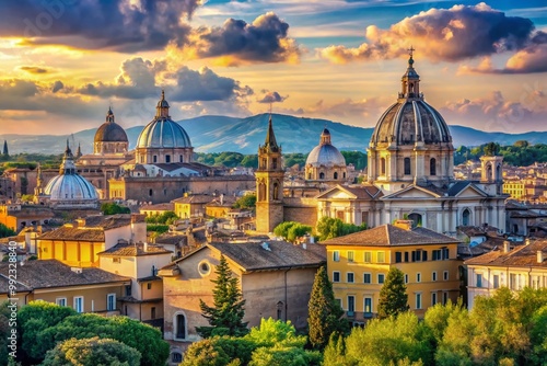 Wallpaper Mural Breathtaking Panoramic View of the Historic Landscape of Rome with Ancient Architecture and Scenery Torontodigital.ca