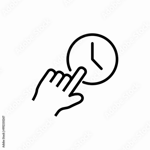 click clock icon sign vector