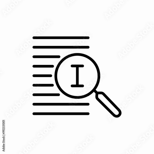 search document text letter icon sign vector