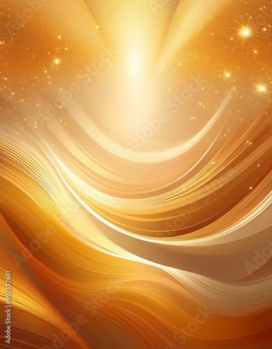 A radiant abstract background with golden light beams and sparkling particles, evoking a sense of warmth and elegance. Ideal for festive designs, event visuals, and celebration-themed projects. 