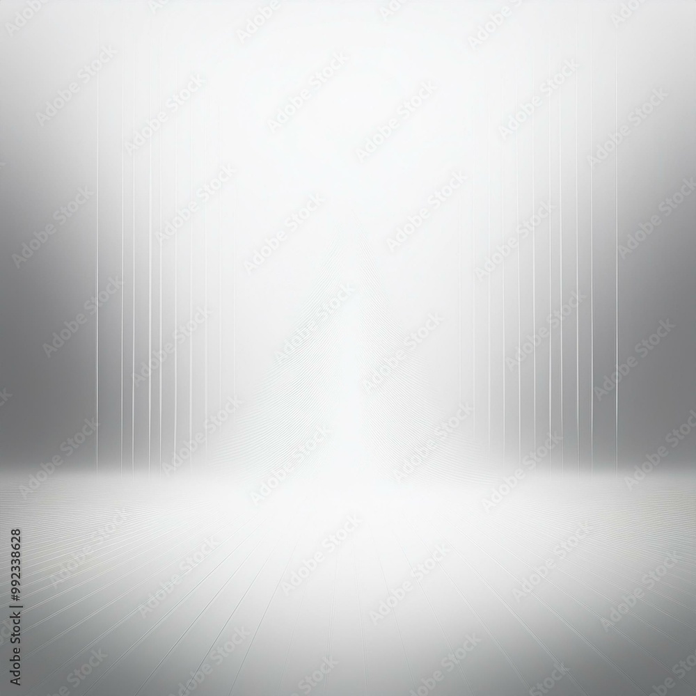 Obraz premium A minimalistic white gradient with soft glowing light and subtle vertical lines, perfect for futuristic, clean, or professional design themes in backgrounds or presentations.