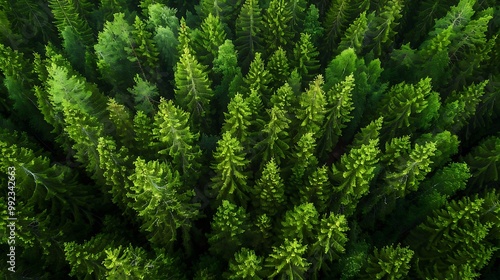 Top view of green forest. Nature background.