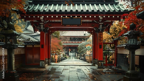 Traditional wooden door of japan