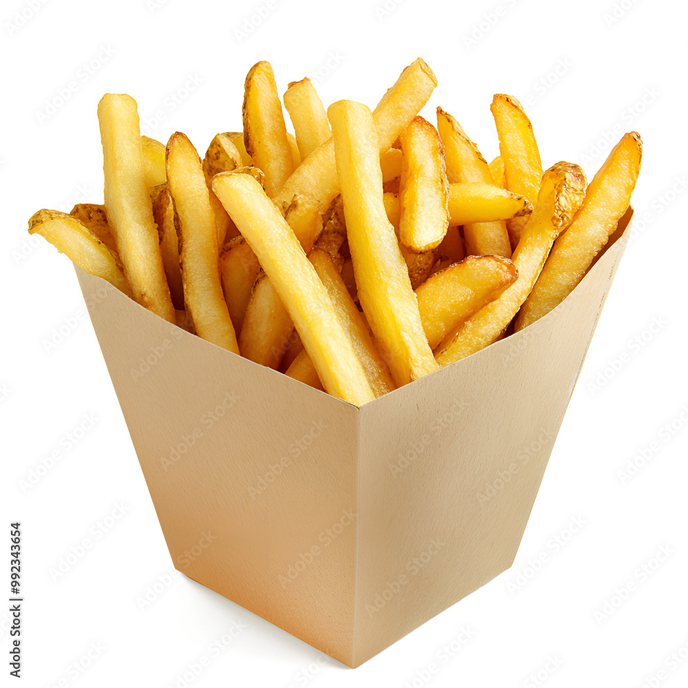 French fries red pack on a transparent background PNG French fries red pack on a transparent background PNG