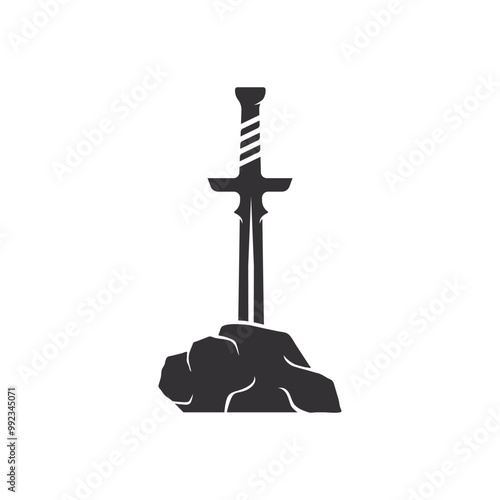 swords stuck logo vector icon illustration