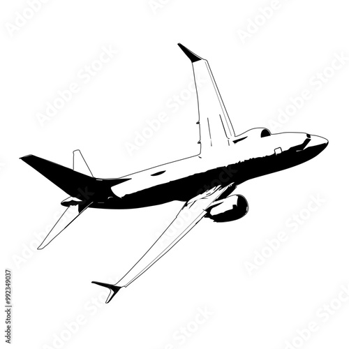 airplane isolated on white, 737 max