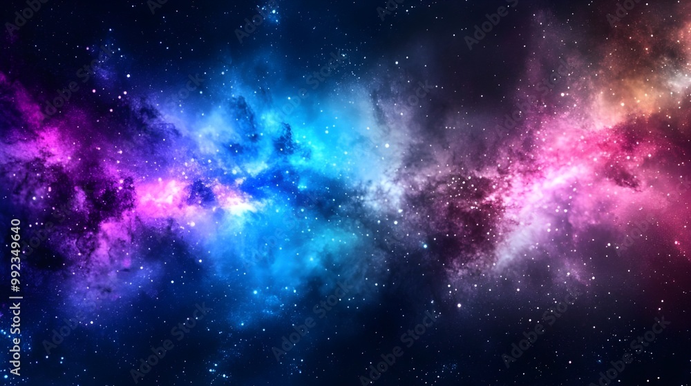 Vibrant Blue Starry Night Sky. Vibrant Blue Starry Night Sky.