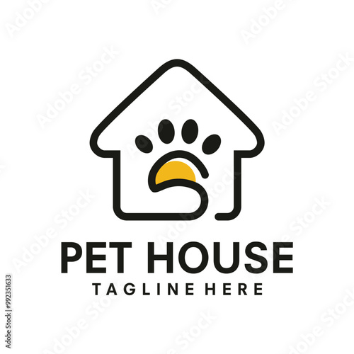 pet house logo design template vector illustration