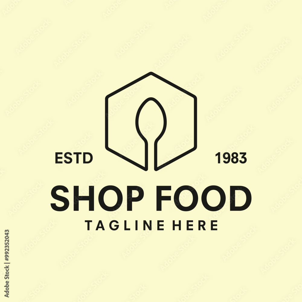 shop food logo design template illustration vector shop food logo design template illustration vector