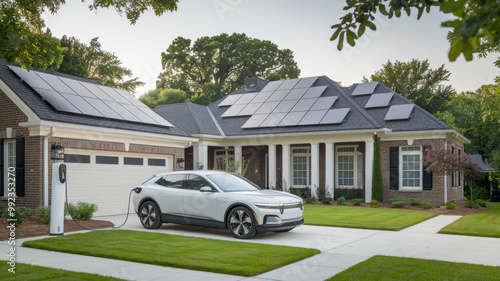 Sustainable Home with EV and Solar Panels