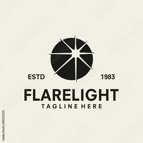 circle flare light logo design template illustration vector