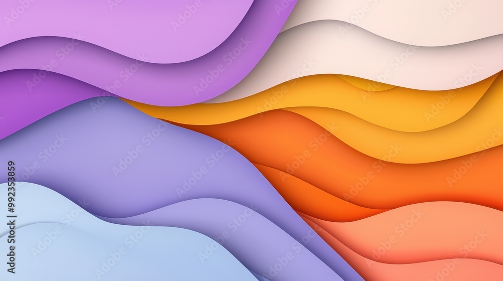Abstract Colorful Paper Waves Background Abstract Colorful Paper Waves Background