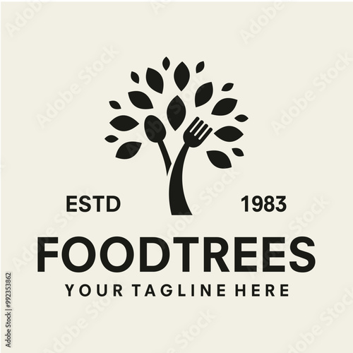 healthy food logo design template illustration vector