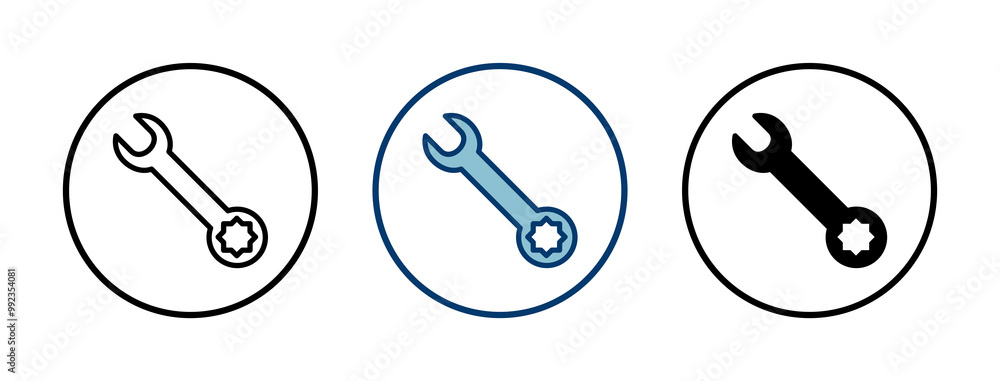 wrench icon vector isolated on white background. Wrench vector icon. Spanner symbol wrench icon vector isolated on white background. Wrench vector icon. Spanner symbol