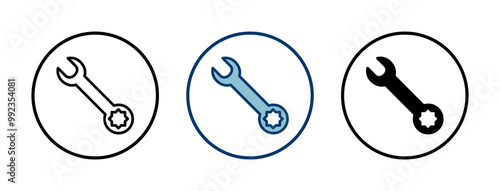 wrench icon vector isolated on white background. Wrench vector icon. Spanner symbol