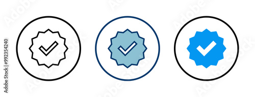 verified icon vector isolated on white background. verification check mark. approved icon