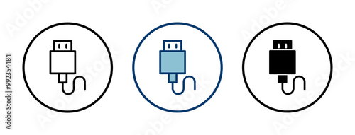 Usb icon vector isolated on white background. Flash disk icon vector
