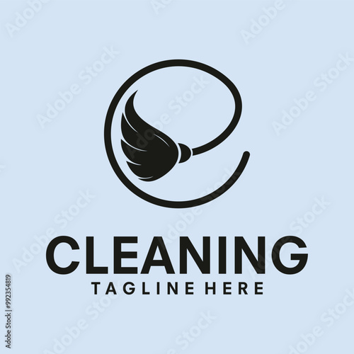 cleaning service vintage logo design vector illustration