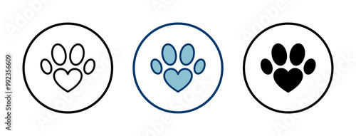 Paw icon vector isolated on white background. Paw Print icon