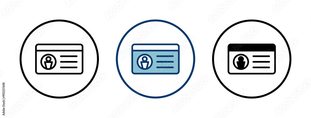 License icon vector isolated on white background. Identity icon. Id card License icon vector isolated on white background. Identity icon. Id card