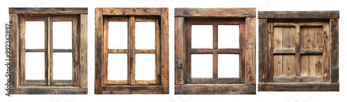 Rustic Wooden Window Frames Collection