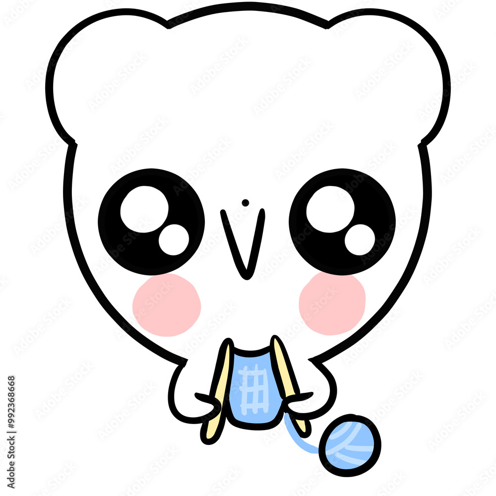 Naklejka premium 뜨개질 캐릭터