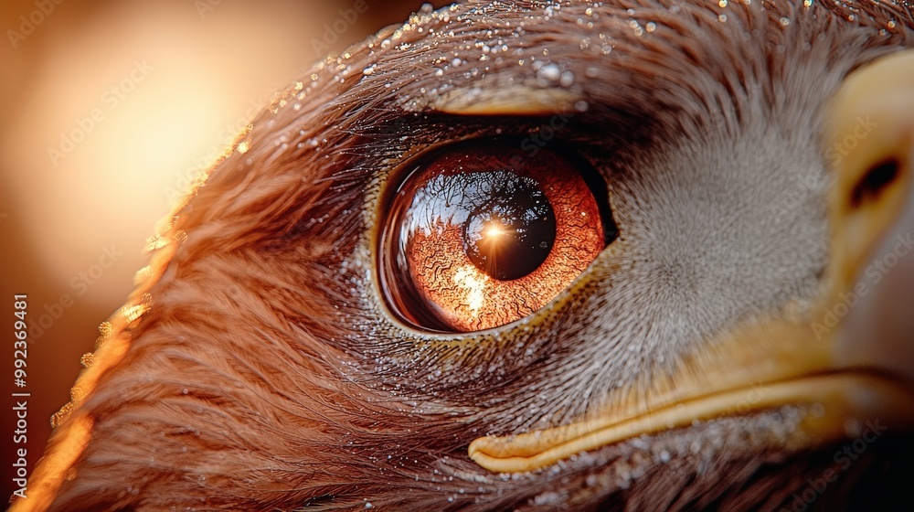 Golden Eagle Eye Close Up with Sun Reflection Macro Photography Golden Eagle Eye Close Up with Sun Reflection Macro Photography