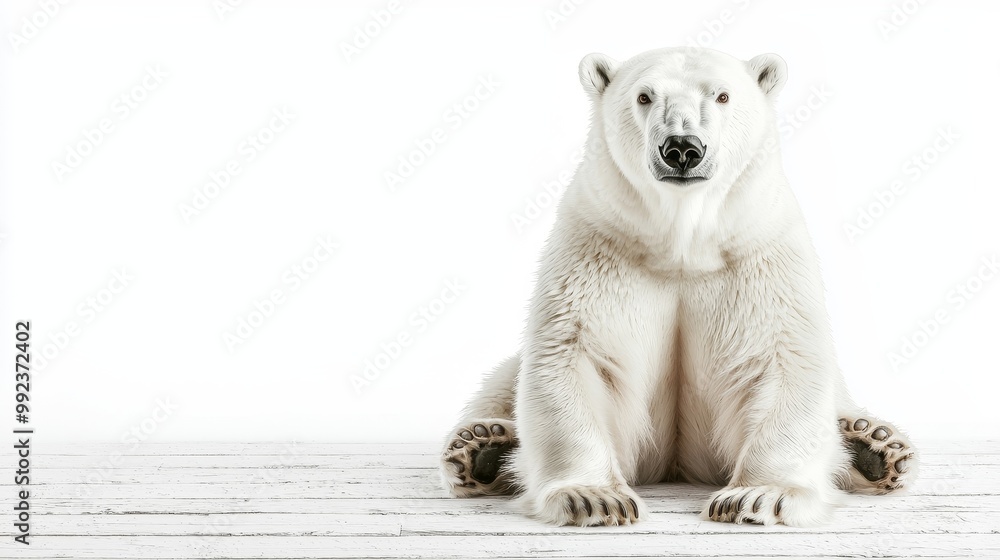 Majestic Polar Bear Sitting on White Background - High-Resolution Wildlife Stock Photo for Nature and Animal Themes Majestic Polar Bear Sitting on White Background - High-Resolution Wildlife Stock Photo for Nature and Animal Themes