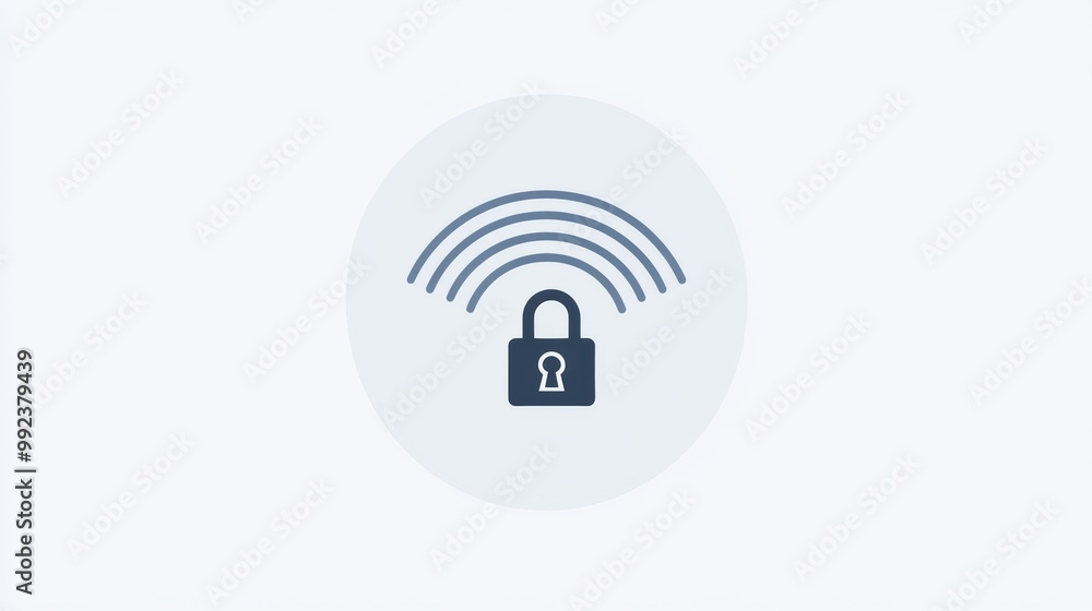 Wi-Fi Signal with Lock Symbol Wi-Fi Signal with Lock Symbol