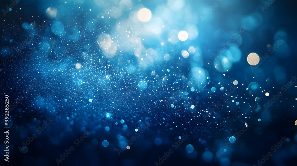 Abstract Blue Background with Glimmering Lights and Bokeh Abstract Blue Background with Glimmering Lights and Bokeh