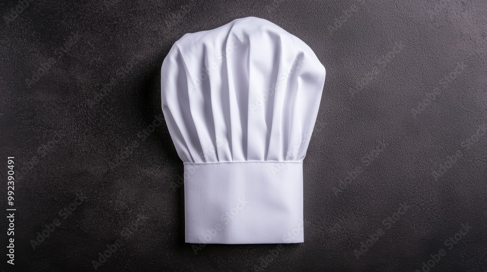 white chef's hat on black background white chef's hat on black background