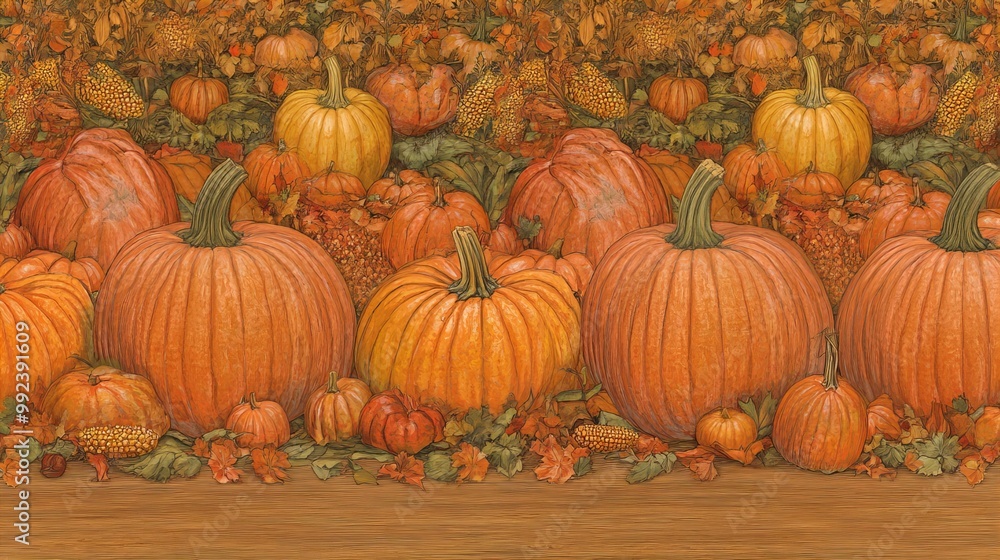 A bountiful harvest of pumpkins, perfect for fall decorating. A bountiful harvest of pumpkins, perfect for fall decorating.