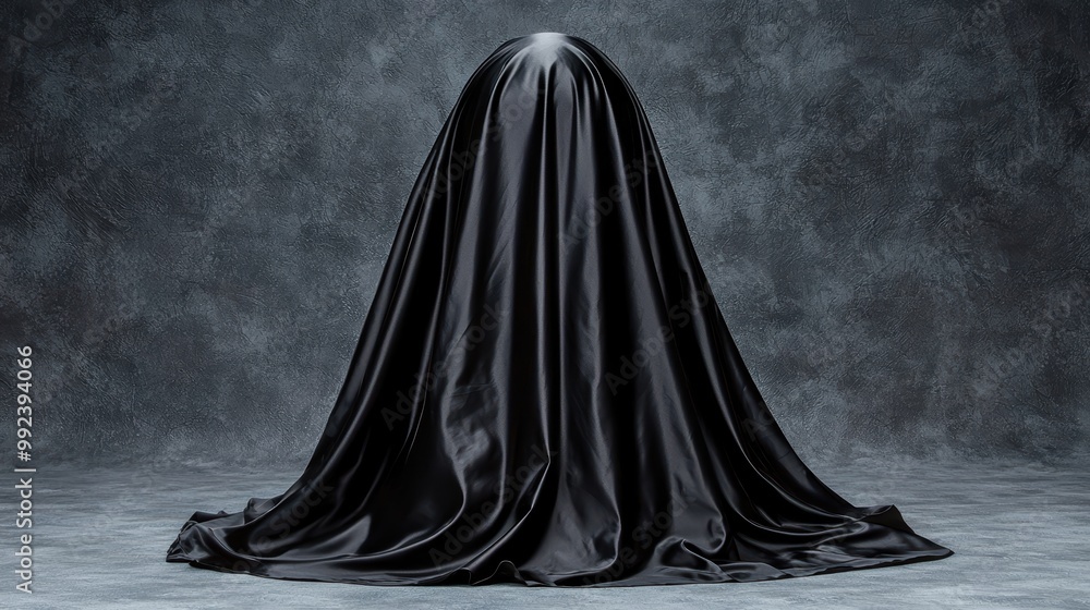 Naklejka premium Mysterious black shrouded figure