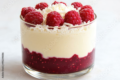 Delectable raspberry dessert with creamy filling