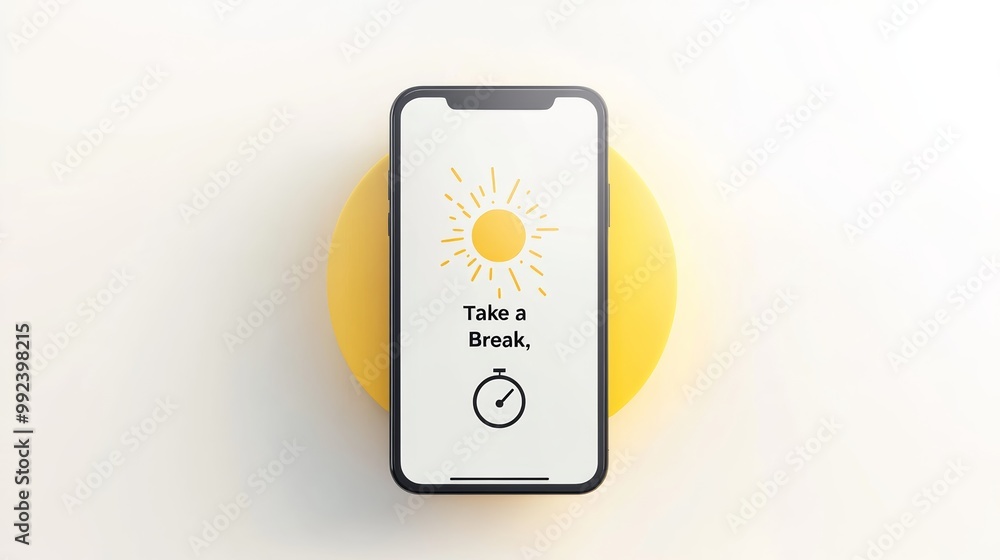 Phone Break Reminder with Sun Icon