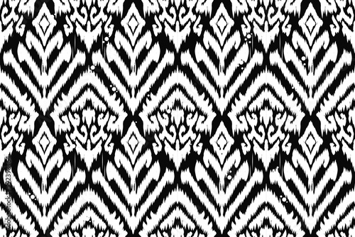seamless ikat vector pattern, ethnic embroidery style, hand draw painting abstract.