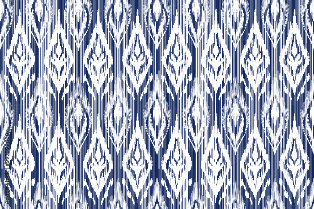 seamless ikat vector pattern, ethnic embroidery style, hand draw painting abstract. seamless ikat vector pattern, ethnic embroidery style, hand draw painting abstract.