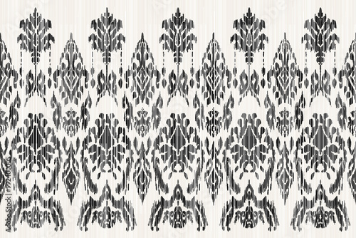 seamless ikat vector pattern, ethnic embroidery style, hand draw painting abstract.