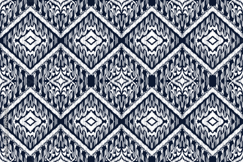 seamless ikat vector pattern, ethnic embroidery style, hand draw painting abstract.