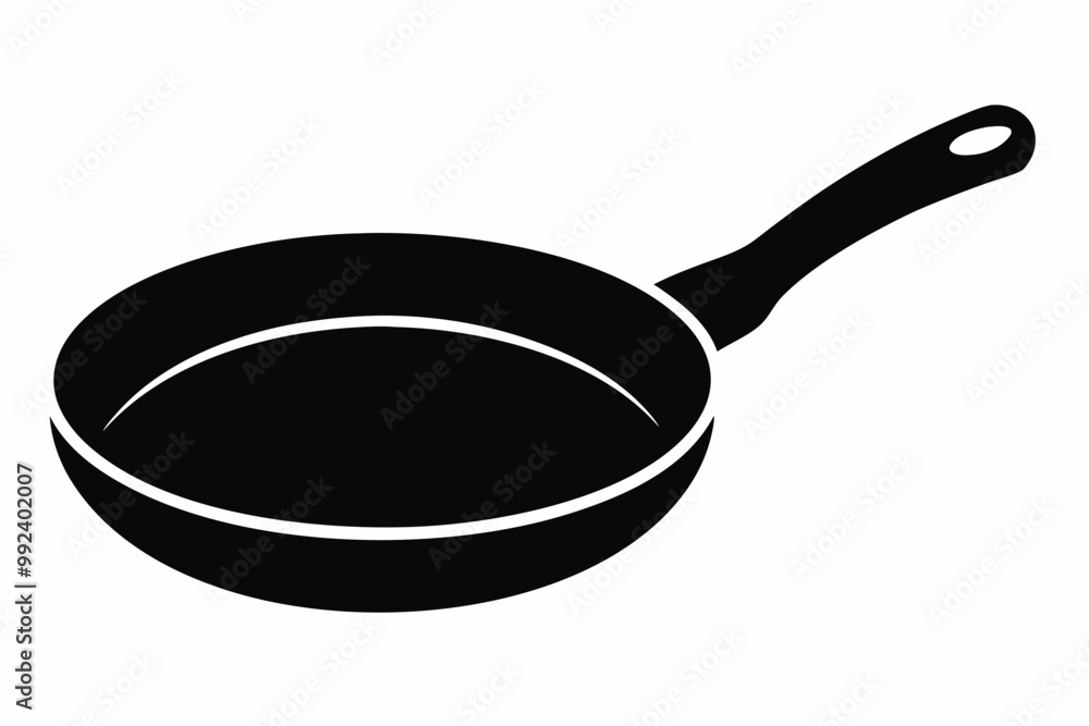 Frypan silhouette vector, Frying pan icon, Skillet silhouette Frypan silhouette vector, Frying pan icon, Skillet silhouette