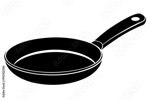 Frypan silhouette vector, Frying pan icon, Skillet silhouette