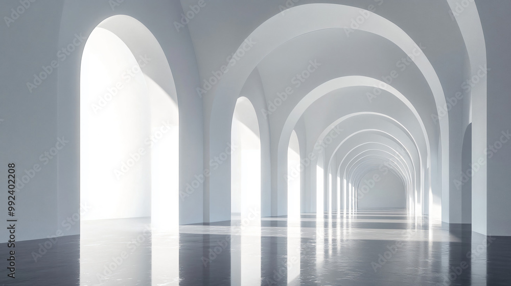 corridor with columns and arches corridor with columns and arches